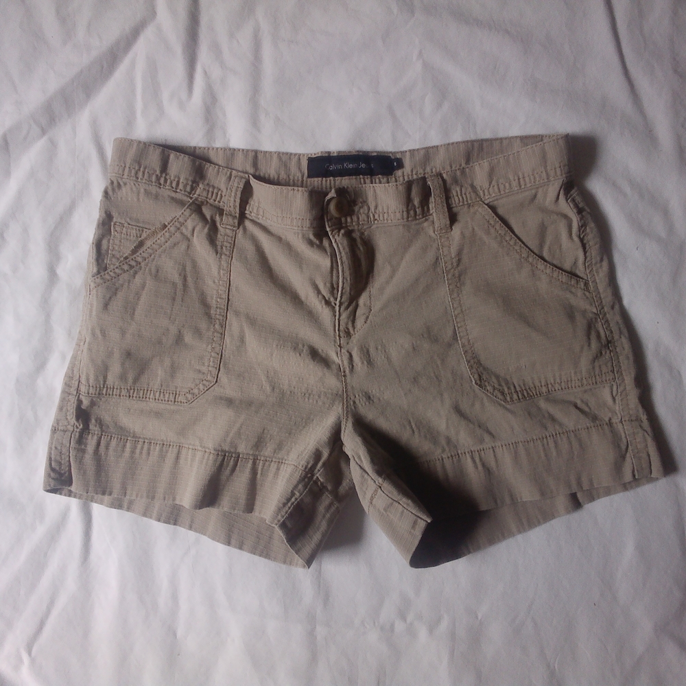 Calvin Klein Jeans Tan Cargo Shorts Lightweight Casual